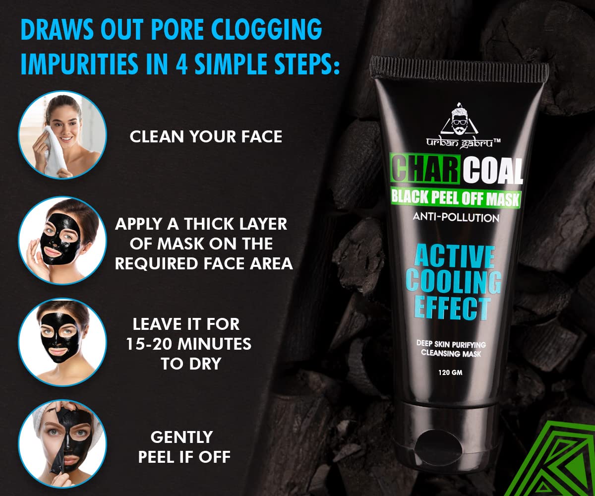 UrbanGabru Charcoal Black Peel Off Mask for Men & Women