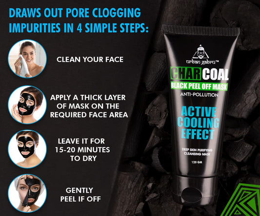 UrbanGabru Charcoal Black Peel Off Mask for Men & Women